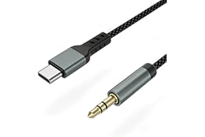 USB C to 3.5mm Aux Cable 1M, Type C to 3.5mm Jack Audio Adapter Nylon Braided for iPhone 16/15, Samsung S25, Car Stereo