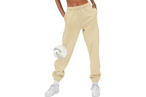 AUTOMET Women’s Winter Casual Baggy Fleece Lined Sweatpants Fashion High Waisted Joggers Pants Athletic Clothes with Pockets