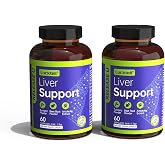 Liver Support Supplement 2 Pack &ndash; Liver Cleanse Detox &amp; Repair with Milk Thistle, Turmeric, Dandelion &amp; Artichoke | 7-in-1 Herbal Formula Protect Liver | 120 Capsules, 60-Day Supply, Made in USA