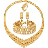 Sajayea 24k Gold Plated Necklace Set for women African Accessories for women Christmas Day Gifts