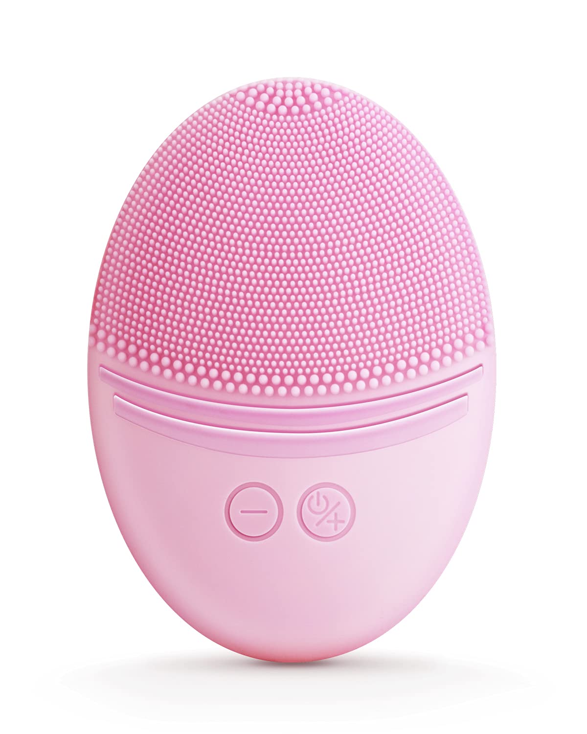 EZBASICS Sonic Facial Cleansing Brush Made of UltraHygienic Soft Silicone, Waterproof Sonic Vibration Face Brush for Deep Cleansing, Gentle Exfoliation and Massage (Pink)