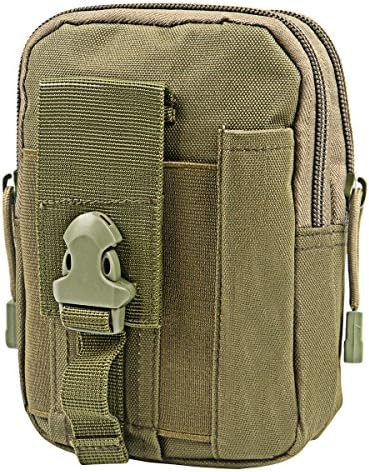 Zeato Tactical Molle Pouch EDC Utility Gadget Belt Waist Bag Pocket Organizer with Cell Phone Holster Holder for iPhone X 8/8 Plus 6/6 Plus 7/7Plus Samsung Galaxy S9 S8 S7 LG HTC and More (Army Green)