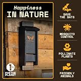 WildYard Wooden Bat Box Single Chamber Black Weatherproof Easy Hang Garden view 2
