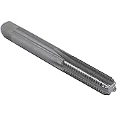 Drill America DWT54455 Qualtech High-Speed Steel Hand Threading Tap, Uncoated (Bright) Finish, Round with Square End Shank, B