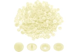 uxcell 100 Sets T5 Resin Plastic Snaps, Glossy Round Resin Fasteners No-Sew Snap Buttons Kit for Fabric Sewing, Crafts, Cloth