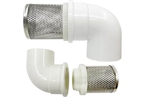 COTONLAKE DN20 inch stainless steel filter cover connected to 90 degree elbow 3/4" PVC DN20 water pipe, suction hose strainer used to remove debris and reduce solid entry(1pcs)