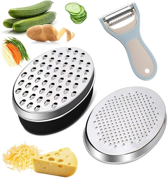 LAZYSUNNY Cheese Grater with Food Storage Container, Graters for Cheese, Nutmeg