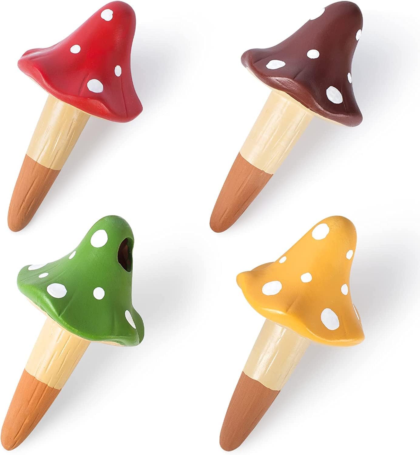 mumisuto 4Pcs Plant Watering Devices Mushroom Shaped, Self Watering Spikes Automatic Plant Watering Globes, Terracotta Plant Waterer Self Watering Stakes System for Potted & Hanging Plants