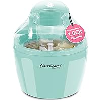 Americana EIM-1400M 1.5 Qt Freezer Bowl Automatic Easy Homemade Electric Ice Cream Maker, Ingredient Chute, On/Off Switch, No