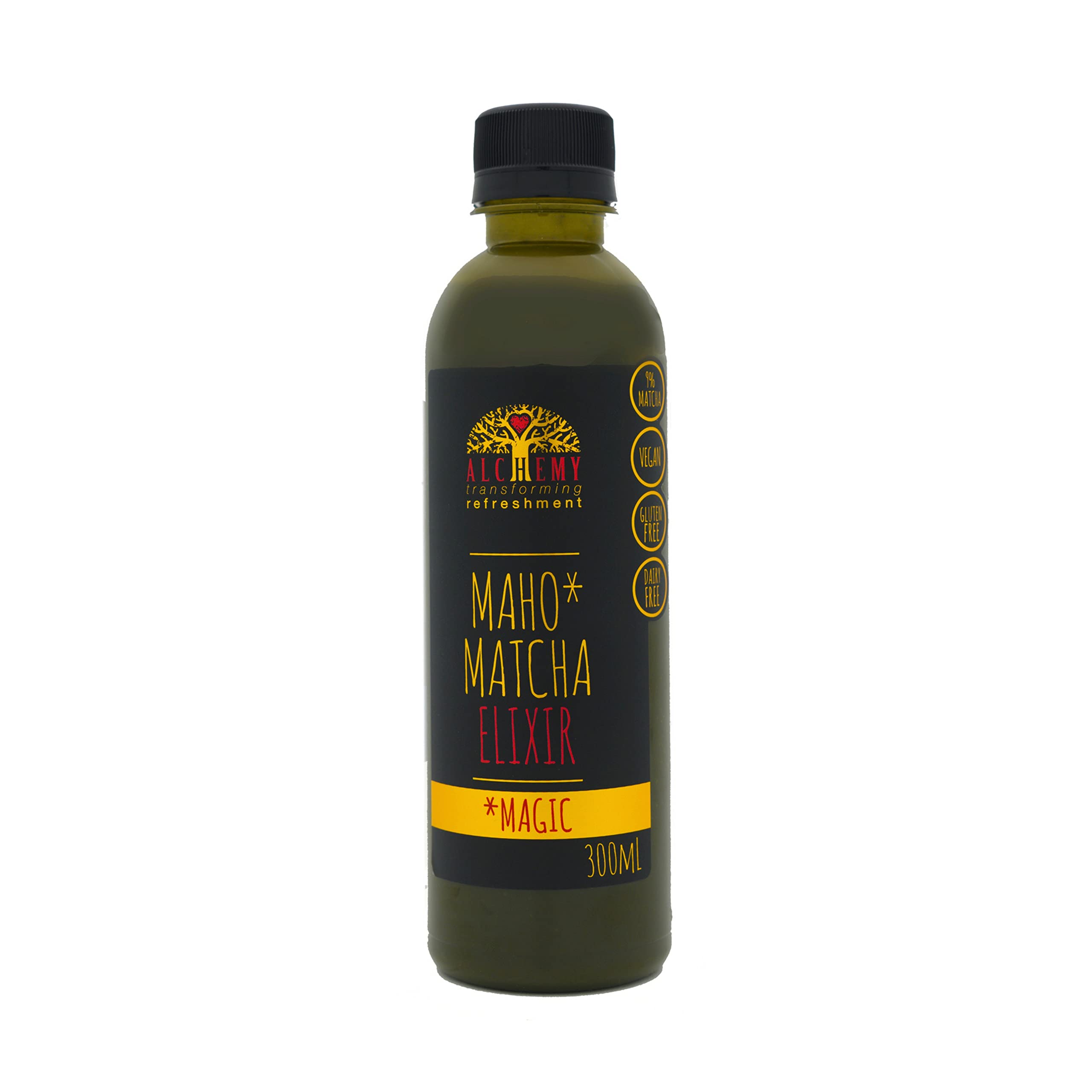 Alchemy Cordial Maho Matcha Elixir Syrup, Latte Superfood, Delicious Healthy Drink, Japanese Tea, Vegan & Gluten Free Coffee Alternative (1 x 300ml)