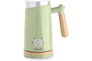 Starument Electric Milk Steamer & Frother - Automatic Foamer & Heater for Coffee Drinks - 4 Settings for Cold, Airy, Dense Foam & Warm Milk