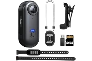 SHPTDJTIC 4K Body Camera, Thumb Size Cam,Wearable Camera with 360°Rotatable Clip & Magnetic Clip,120 Minutes for Recording,Take for Lecture, Traveling,Pet Walking,Outdoors Activities (4K-Basic-64G)