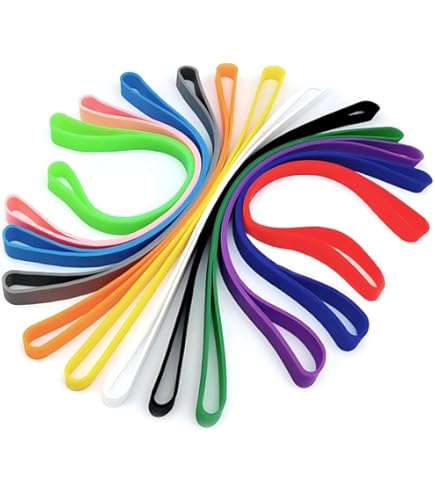 GSHLLO Lot De 12 Bandes En Caoutchouc Colorées De 140 Mm De Large - En