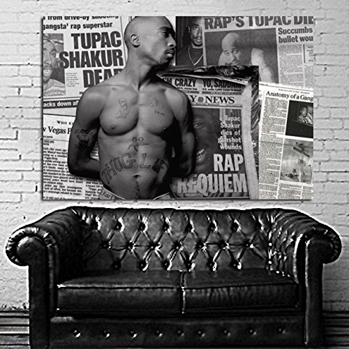 Poster Mural Tupac 2pac Rapper Hip Hop 40x58 in (100x147 cm) Adhesive Vinyl