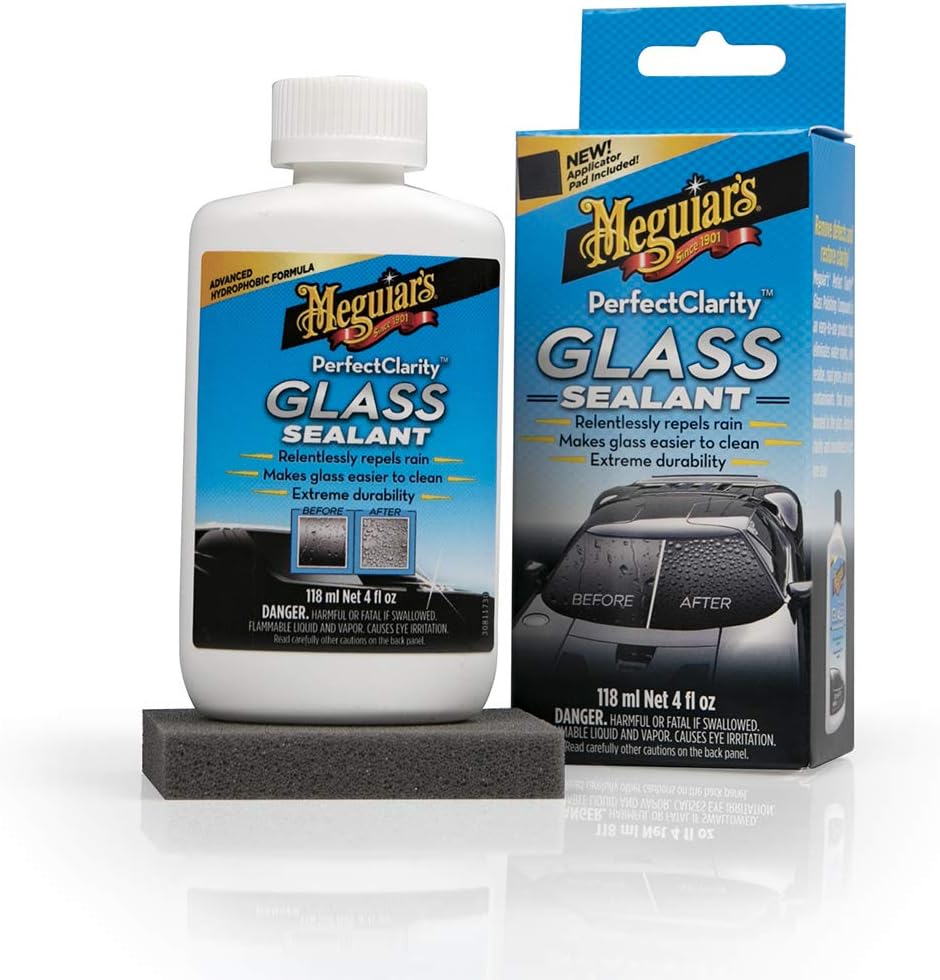 Meguiar's G8504EU Perfect Clarity Glass Sealant 118ml Hydrophobic Rain Repellent