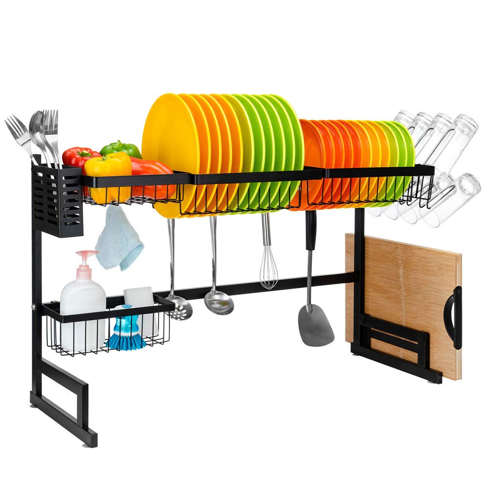 Best Kitchen Organization 2 Tier Stainless Steel Dish Cutlery Drainer Drying Rack