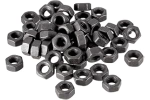 uxcell Hex Nuts, M6x1mm Metric Coarse Thread Hexagon Nut, Carbon Steel, Pack of 50 (Black)