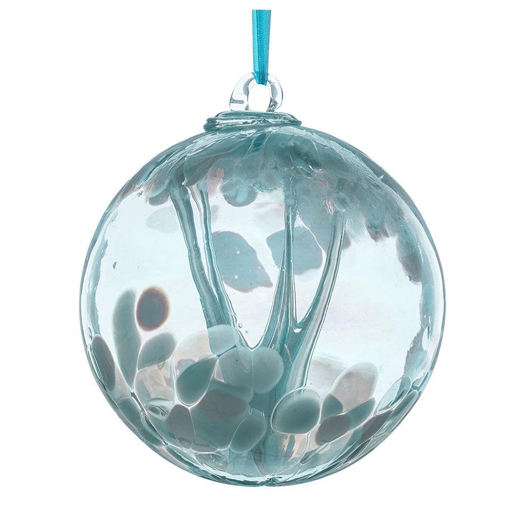 Sienna Glass Spirit Ball, Pastel Blue, 11 x 11 x 14 cm