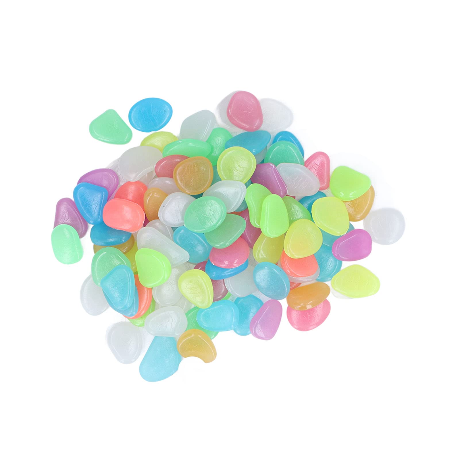 Fdit Outdoor Luminous Stone, Colorful Fluorescent Luminous Pebbles Suitable for Garden Patio Walkway Garden Path (Color Mixed)