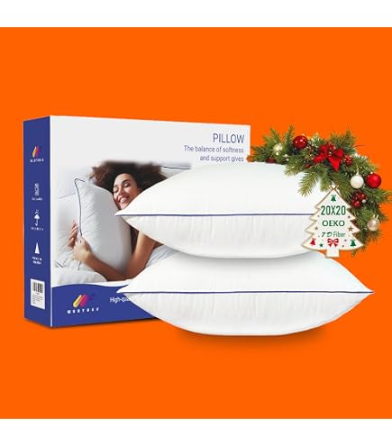 EDOW Down Alternative Pillow Insert - 20x20 Inch Lightweight, Soft Polyester Decorative Pillow Stuffer