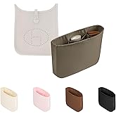 Purse Organizer Insert for Luxury Bag - Satin & Lightweight Fabric with Inside Pockets, Portable for Commute, Travel, Shopping, and Evening, Multicolor Options, Fits Evelyne 29 PM(Etoupe grey, PM)