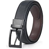 AWAYTR Reversible Kids Belts for Boys - Black and Brown Leather Belt for School Uniform Casual Jeans