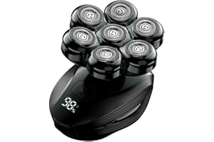 CYRUZI Head Shavers for Bald Men, Detachable Head Shaver, IPX7 Waterproof Wet Dry Bald Head Shavers, 7D LED Display Electric Rechargeable Head Shaving Kit with Type-C Charge