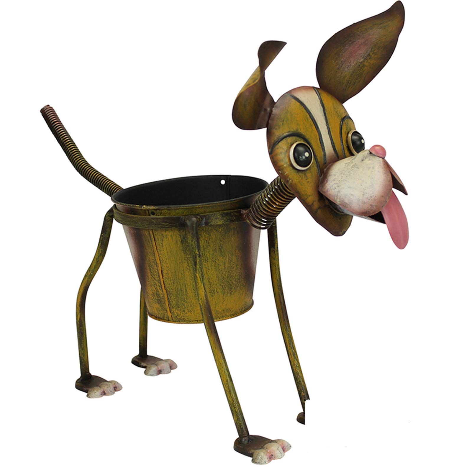 Primus® Quirky Metal Hand Painted Goofy Dog Planter for Indoor or Outdoor Use