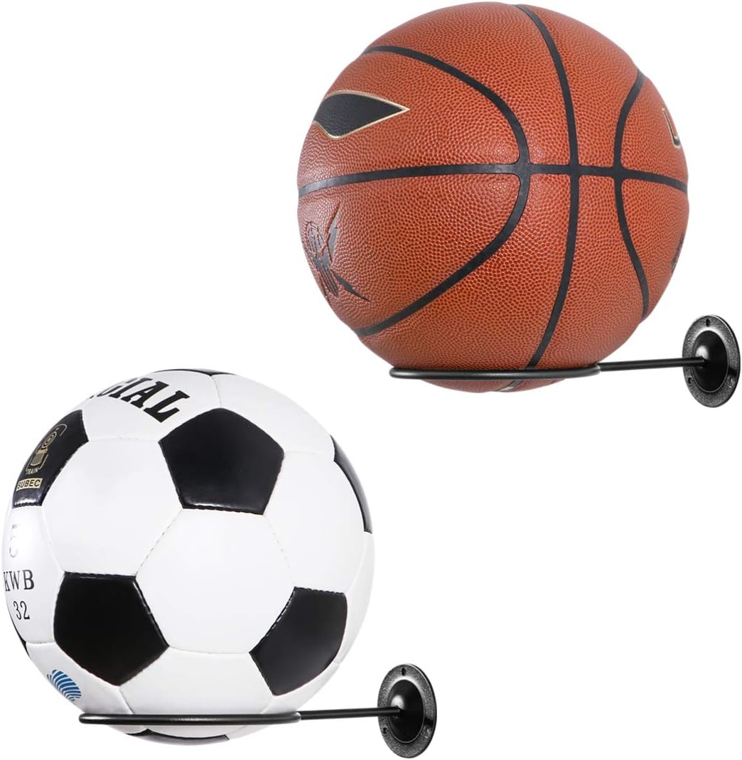 Clispeed 2PCS WallMounted Ball Holders Display Racks for Basketball