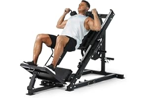 TackView Home-Gym Leg Press Hack Squat Combo, Solid Steel Build, Linear Carriage, Band Pegs, Weight Posts, Full Lower-Body Tr