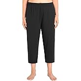 Weintee Women's Plus Size Knit Capri Pants with Pockets