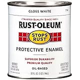Rust-Oleum 7792502 Stops Rust Brush On Paint, Quart, Gloss White