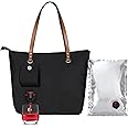 LEZEHUIBEST Wine Tote Bag, Beach Cooler for Travel Gift, Leakproof Insulated Purse Carrier with Hidden Spout Compartments, Holds 2 Bottles for Picnic, BYOB Restaurant, Party, Dinner