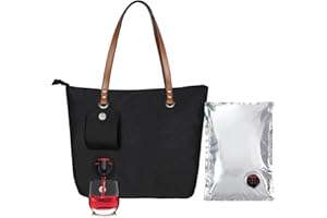 LEZEHUIBEST Wine Tote Bag, Beach Cooler for Travel Gift, Leakproof Insulated Purse Carrier with Hidden Spout Compartments, Ho