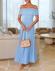 ZESICA Women's Off The Shoulder Maxi Dress 2025