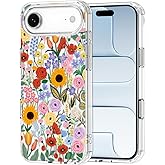 MOSNOVO for iPhone Air Case | Military Grade 6.6ft Drop Tested | Camera Control | Clear with Blossom & Bloom Design