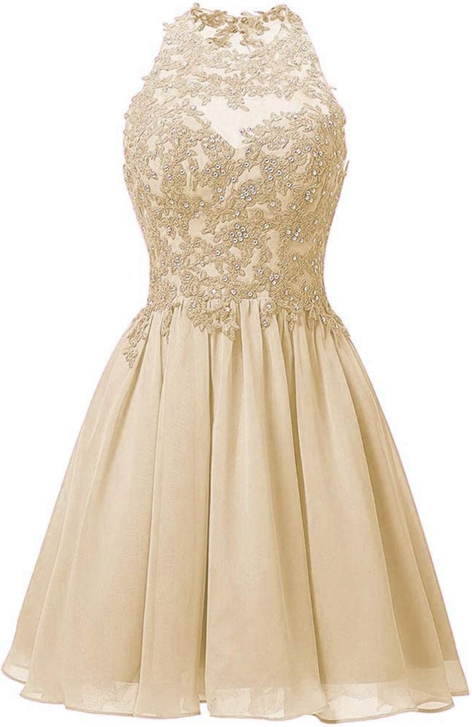 Amazon.com: Women's Beading Halter Homecoming Dresses Short Lace Formal Evening Party Gown Size 