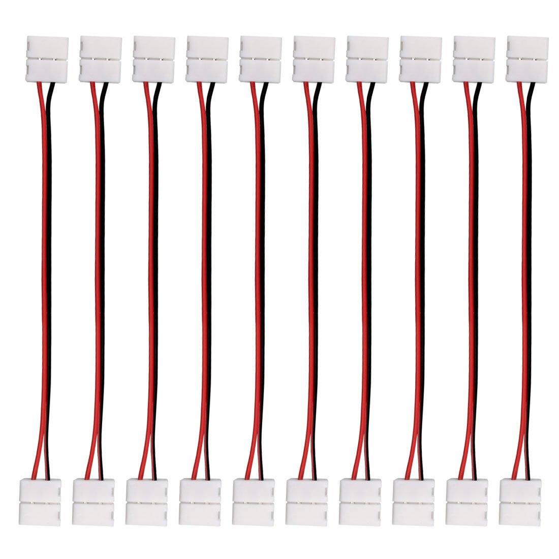 Sourcingmap 10pcs Double End LED Strip Wire 2 Pin Conductor for 5050 LED Strip Lights 10mm
