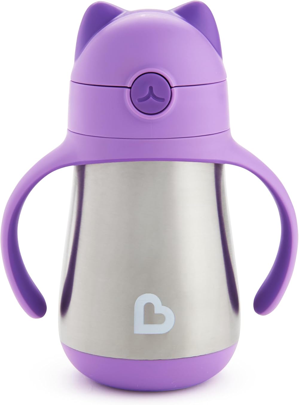 Munchkin Cool Cat Stainless Steel Straw Cup 237ml Purple