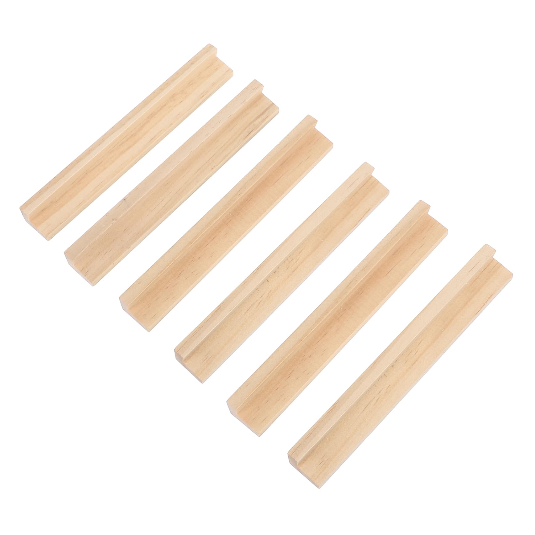 English Letter Base - 6Pcs Wooden Domino Rack Set for Diy Crafts and Word Games - Multi-Function Letter Tile Holder for Home School and Travel