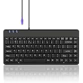 Perixx PERIBOARD-409P Wired PS2 Mini Keyboard, Black, US English Layout