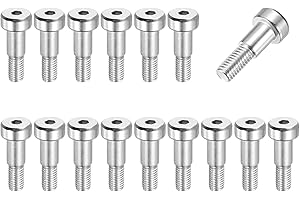 MECCANIXITY 16 Pcs 304 Stainless Steel Shoulder Bolt 6mm Shoulder Dia 8mm Shoulder Length M5x0.8 Thread Hex Socket Shoulder Bolts for Hydraulic Injection Molding Machinery Industries