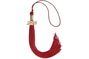 Endea Graduation Single Color Tassel with Gold Date Drop (Red, 2026)