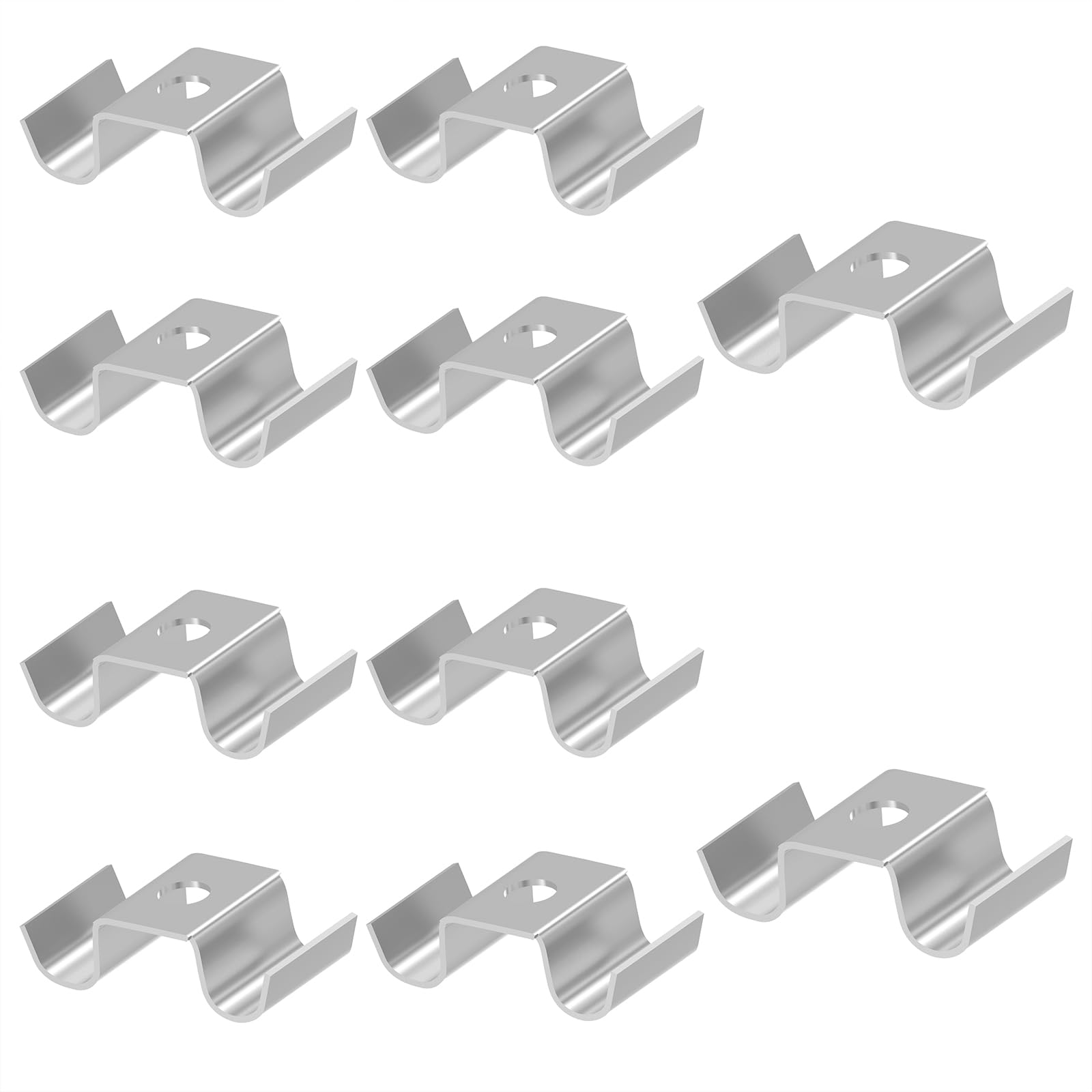 Photo 1 of 10 PCS Grating Saddle Clip, 304 Stainless Steel M-shaped Grid Plate Clip for Industrial Flooring Drainage Systems Walkways Stair Treads Fastens Grating Finish, Fit for Spacing 30-35 mm