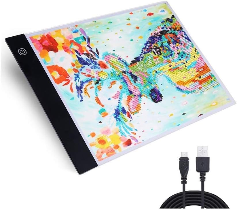 A4 LED Light Tablet Board Pad Apply to DIY 5D Diamond Painting Kits for Adults by Number Kit Ultra-Thin Portable LED Light Box Tracer