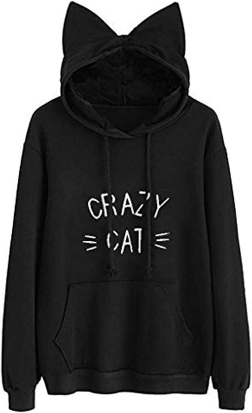 Holywin Women Long Sleeve Print Casual Hooded Sweatshirt Pullover Top Blouse