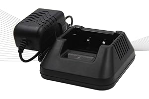 ELXJAR (2-Pack) Li-ion Battery Desktop Charger for Baofeng UV-5R UV-5RA UV-5RB UV-5RC UV-5RD UV-5RE UV-5RePlus TYT TH-F8 Two Way Radio