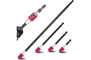 MOTROCE 4PCS Magnetic Drill Bit Extension Set, 1/4 Inch Hex Shank Quick Release Screwdriver Bit Holder for Impact Driver, Power Drill Socket Adapter for Screws & Nuts (2.5” 4” 6” 12”)