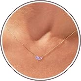 Valentines Day Gifts for Her Teens, Mothers Day Gift Birthstone Necklace for Women Dainty Gold Necklace with 2 Birthstone Teen Girl Gifts Trendy Stuff Birthday Gift Moms Graduation for Daughter Girlfriend Friend