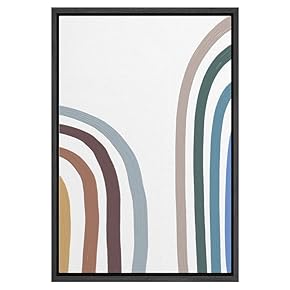 SIGNWIN Framed Canvas Wall Art Nordic Rainbow Canvas...